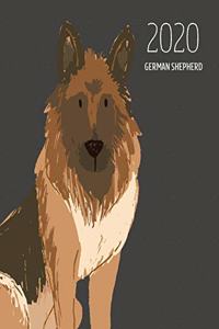 2020 German Shepherd: Dated Weekly Planner With To Do Notes & Dog Quotes - German Shepherd Dark Colouring