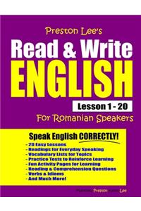 Preston Lee's Read & Write English Lesson 1 - 20 For Romanian Speakers