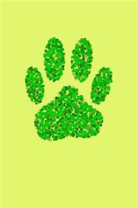 Green Foliage Dog Paw Print