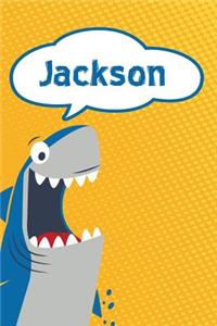 Jackson: Personalized Shark Writting Journal, Notebook, Diary, for Kids 120 Pages 6x9