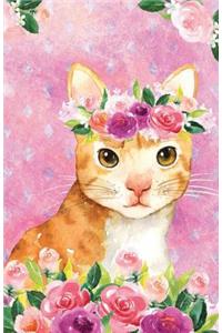 Bullet Journal for Cat Lovers Orange Cat in Flowers