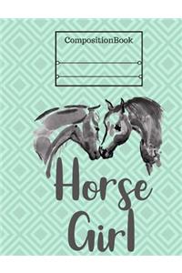 Horse Girl Composition Book - Graph Paper, 4x4 Grid