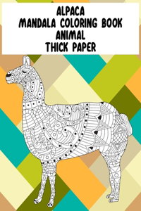 Mandala Coloring Book Thick paper - Animal - Alpaca