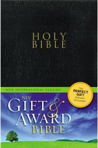 NIV, Gift and Award Bible, Leather-Look, Black, Red Letter Edition