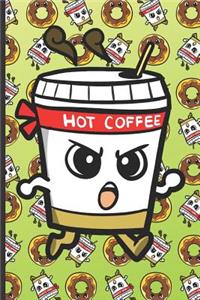 Hot Coffee Ninja and Donuts Notebook