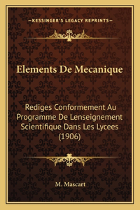 Elements de Mecanique