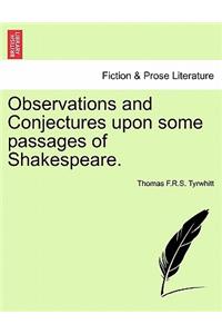 Observations and Conjectures Upon Some Passages of Shakespeare.