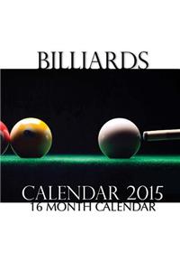 Billiards Calendar 2015