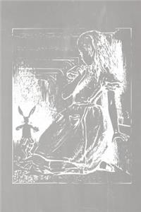 Alice in Wonderland Pastel Chalkboard Journal - Alice and The White Rabbit (Grey)