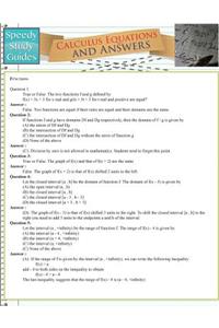 Calculus Equations and Answers (Speedy Study Guides