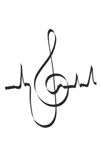 Musik Notenschlüssel Herzschläge - Notizbuch, Notizblock, 120 Seiten, Souvenir Geschenk Buch, auch als Dekoration geeignet zum Geburtstag oder Weihnachten