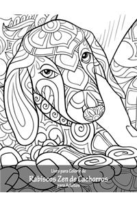 Livro para Colorir de Rabiscos Zen de Cachorros para Adultos
