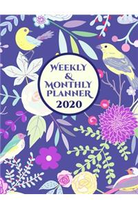 2020 Weekly and Monthly Planner - View One Week Per Page, One Month Per Page, and One Year Per Page, Organizer and Diary