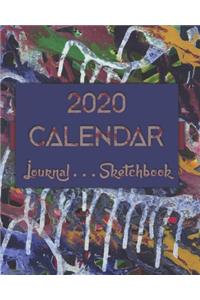 Artsy AbstractTwoZero . 2020 Calendar . Sketchbook . Lined Journal -- 8