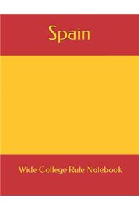 Spain Wide College Rule Notebook