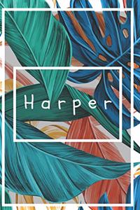 Harper's Notebook: Personalized Writing Journal With Name