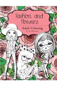 Fashion and Flowers Adult Coloring Book