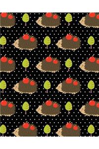 Journal Notebook Cute Hedgehogs With Apples Pattern 3