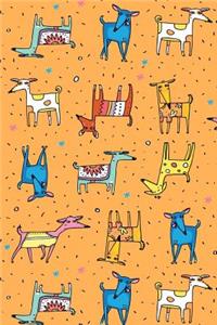 Journal Notebook For Dog Lovers, Happy Dogs Pattern 2