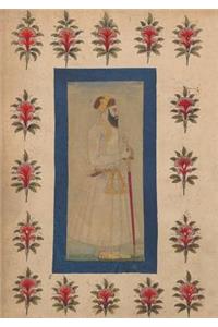 Carnet Blanc, Notable Indien En Pied, Miniature 18e