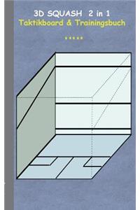 3D Squash 2 in 1 Taktikboard und Trainingsbuch