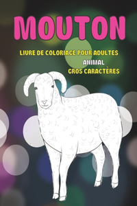 Livre de coloriage pour adultes - Gros caractères - Animal - Mouton