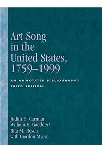 Art Song in the United States, 1759-1999