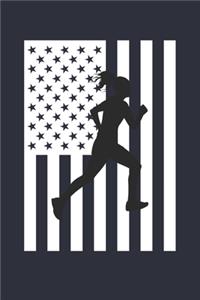 Fourth of July Gift for Runner - American Flag Running Notebook - USA Flag Running Journal