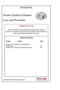 North Carolina Criminal Law and Procedure-Pamphlet 59