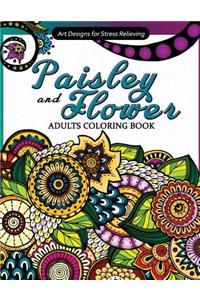 Paisley and Flowers Adults Coloring Book