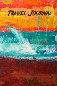 Travel Journal - 6x9 inch blank lined journal 3 layer abstract cover
