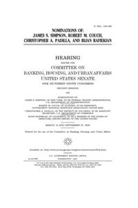 Nominations of James S. Simpson, Robert M. Couch, Christopher A. Padilla, and Bijan Rafiekian