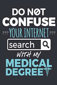 Do Not Confuse Your Internet Search With My Medical Degree: Doctor Notebook, Blank Paperback Book to Write In, Physician Gift, 150 pages, college ruled