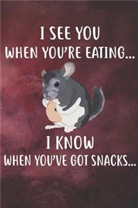 I See You When You're Eating I Know When You've Got Snacks Notebook Journal