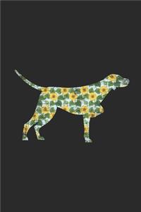 Hunting Dog With Seamless Sunflower