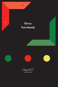 Hexa Notebook Black Cover 124 pages 6x9-Inches