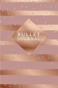 Bullet Journal: Gorgeous Gold Trendy Bullet Journal - 120-Page 1/4 Inch Dot Grid Pretty Gold Notebook - 6 X 9 Perfect Bound Softcover