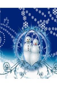 Cute Christmas Snowman Couple Winter Bride Groom School Comp Book 130 Pages