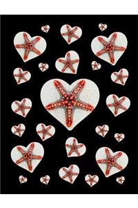 I Love Starfish Journal Notebook Black 150 College Ruled Pages 8.5 X 11
