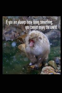 If You Are Always Busy Doing Something, You Cannot Enjoy the World