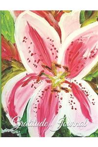 Gratitude Journal - Stargazer Lily Acrylic Painting