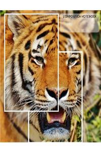Tiger Frames Wide Rule Composition Notebook