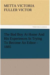 Bad Boy At Home And His Experiences In Trying To Become An Editor - 1885