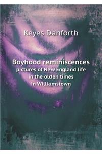Boyhood Reminiscences Pictures of New England Life in the Olden Times in Williamstown