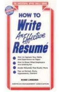 How To Write An Effective Resume