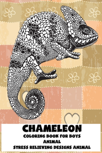 Animal Coloring Book for Boys - Stress Relieving Designs Animal - Chameleon
