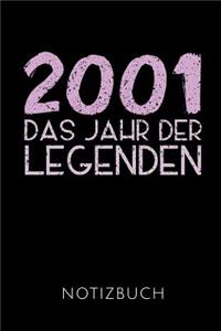 2001 Das Jahr Der Legenden Notizbuch: Geschenkidee Für Den 18. Geburtstag - Notizbuch Mit 110 Linierten Seiten - Format 6x9 Din A5 - Soft Cover Matt - Klick Auf Den Autorennamen Für Mehr