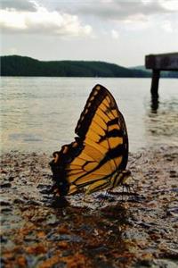 Yellow Butterfly Pretty Blank Lined Journal for daily thoughts notebook Lovely Lake Arrowhead Photograph