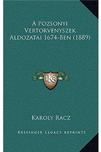 A Pozsonyi Vertorvenyszek Aldozatai 1674-Ben (1889)