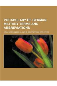 Vocabulary of German Military Terms and Abbreviations